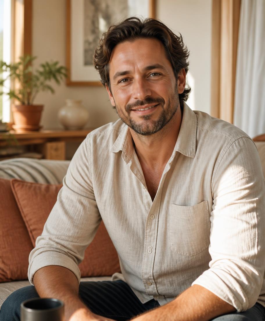 Jim, the creator of Better Together, at home
